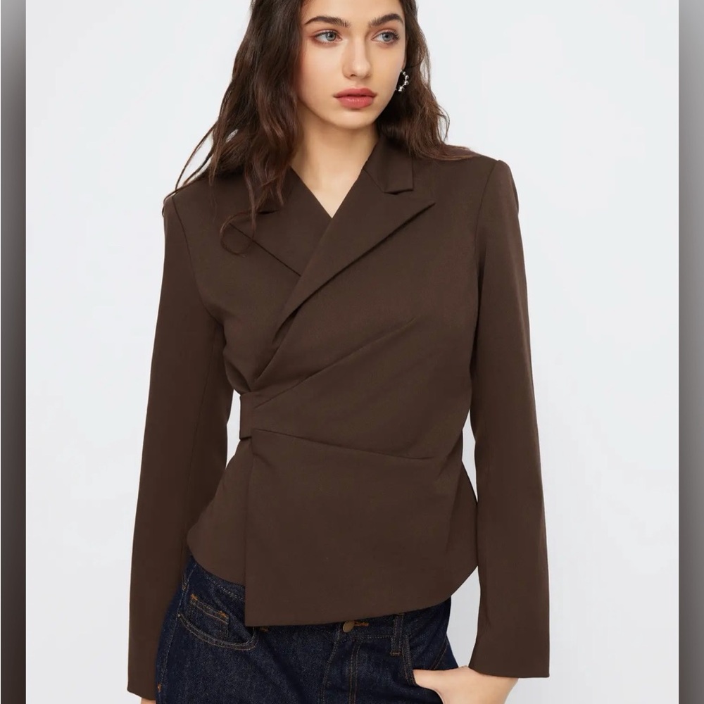 NWT Cider COLLAR WRAP BUTTON TIE BACK BLAZER